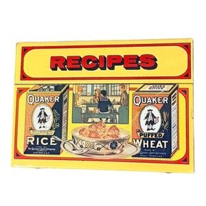 Vintage 1983 Quaker Oats Recipe Tin Limited Edition Puffed Rice Wheat Cereal Box